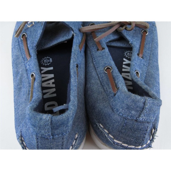 Old Navy Size 10 Boat Shoe Blue Fabric Medium (B, M)‎ Lace Up Women - Picture 8 of 11